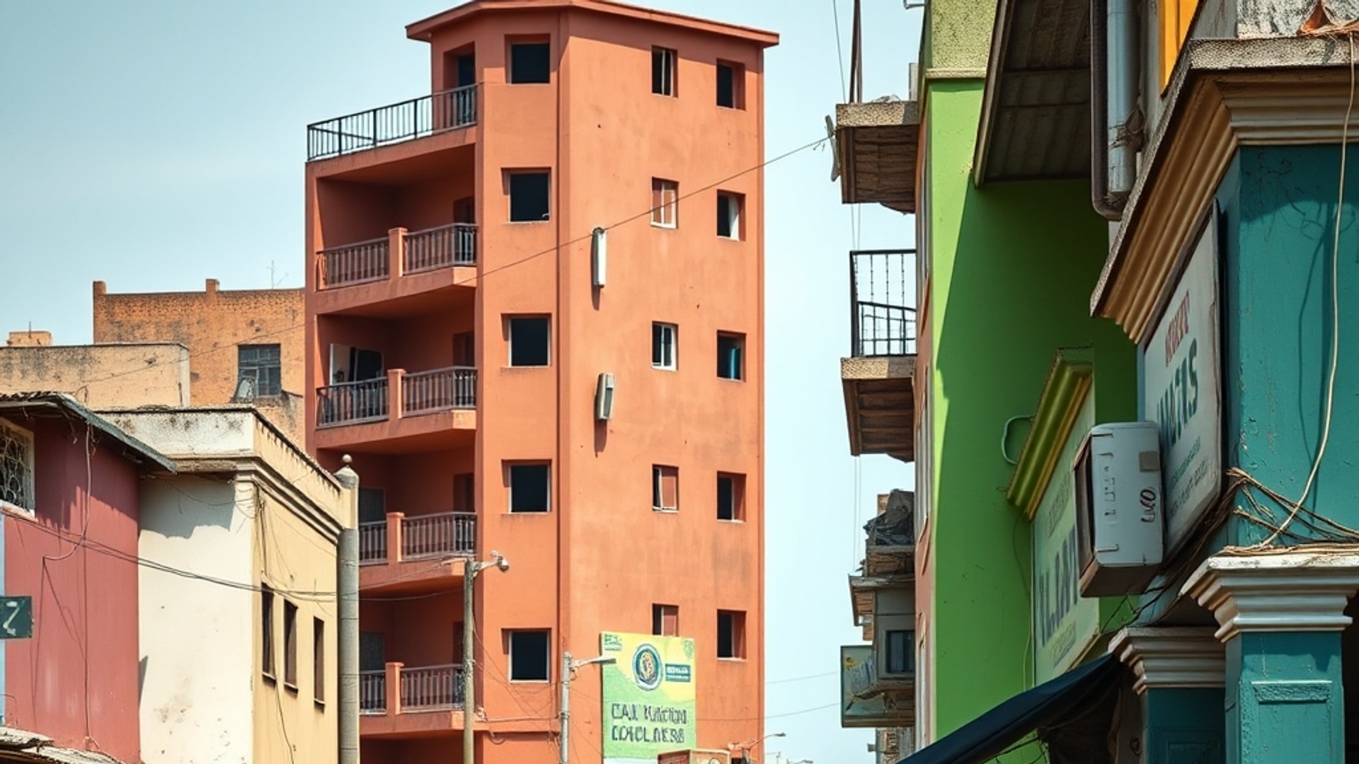 Rue animée à Conakry, en Guinée, en lumière du jour.